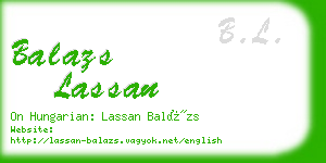 balazs lassan business card
